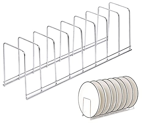 Koomuao Égouttoir À Vaisselle INOX, Egouttoir à Assiettes 8 Compartiments Égouttoir Tasse Bol Titulaire Baguettes Support De Planche à Découper (B)