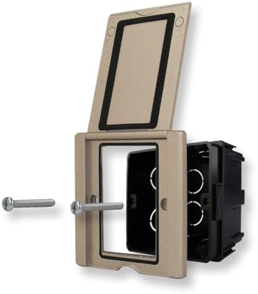 Boden Wandsteckdose Bodensteckdose Edelstahl Gold Tischsteckdose Bodentank Einbausteckdose versenkbar Fußbodensteckdose passend für Livolo Module mit Deckel IP20