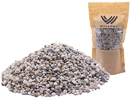 WYSKONT Aquarium Kies - Aquariumsand 1 kg - Aquarium Deko - Kieselsteine - Zierkies - Flusskies - Deko Sand - Kieselsteine Garten - Aquarium Bodengrund - Terrarium - Gravel - Aquariensand 3-5mm