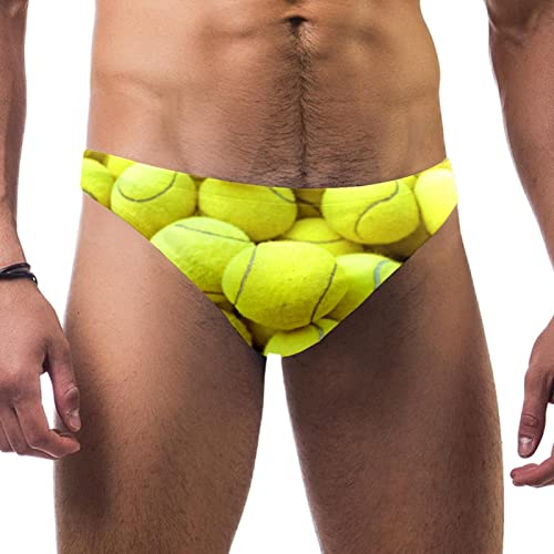 VBFOFBV Bedruckte Jammer-Badeanzug-Badeshorts für Herren,Gelber Tennisball Muster Sport