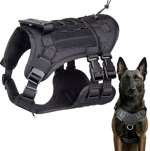 DOLCEPAW Arnés Militar para Perros, Antitirones y Asfixia, Transpirable y Suave, Chaleco Camuflaje para Adiestramiento Profesional, Ajustable & Cómodo