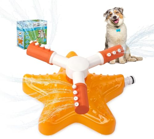 All For Paws Chill-Out Hund Outdoor WasserSprinkler Spielzeug, 360-Grad-Rotation Hinterhof Garten Spritzspielzeug Für Hunde, Welpen Outdoor WasserSpielzeug Für Den Sommer