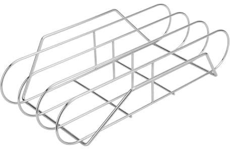 Breeshy Supporto per arrostire in acciaio , supporto a costine per grigliare, barbecue e fumo, supporto a costine per barbecue per affumicatore a gas C