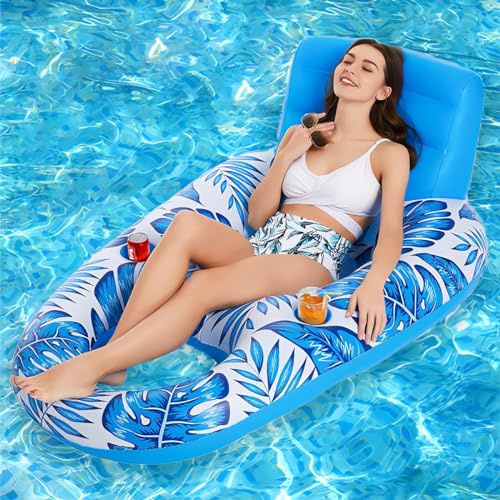 SHMIZZ Luftmatratze Wasser Luftmatratze Pool Erwachsene, Wasserhängematte mit Netz Luftmatratze Wasser Hängematte, Aufblasbare Pool Spielzeug Wasserhängematte