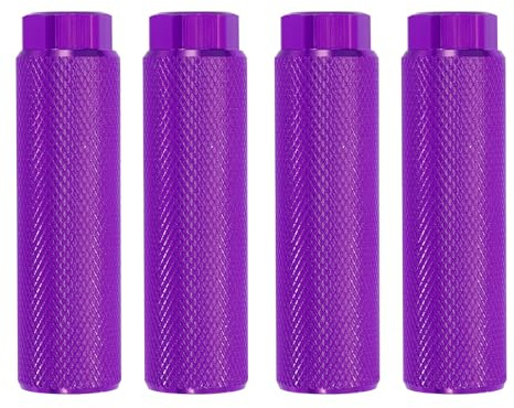 PATIKIL 4er Pack Aluminiumlegierung Fahrrad Pegs Hintere Sitzständer Lila | Fahrrad Pegs, Passend Für 3/8 Zoll Achsen, Antirutsch Füße, Für BMX Mountainbike Fahrrad Hintere Stunt Pegs