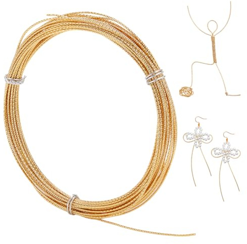PH PandaHall Filo Placcato Oro 18K Filo Tondo Filo per Gioielli Da 0.8mm Filo per Perline Da 10 m Filo per Avvolgimento di Gioielli per La Creazione di Gioielli