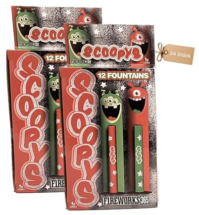 Lesli Feuerwerk Fontäne silber – Jugendfeuerwerk plastikfrei & ökologisch mit mehreren Effekten – Feuerwerk für Geburtstag, Hochzeit & Party (2 Packungen 24 Stück)