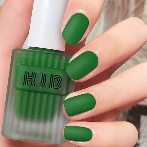 Smalto verde opaco – asciugatura rapida non tossico – smalto a base d'acqua di lunga durata per le donne Nail Art manicure art art senza lampada UV, colore regolare smalto per unghie, 12 ml (verde)