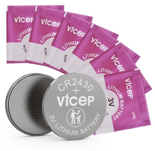 ViCep 6 Stück CR2430 Batterie CR 2430 Knopfzelle 3V Lithium Batterien | Ersatz für Autoschlüsselanhänger, Fernbedienungen, Bewegungsmelder Funkschalter, Transponder und Rolläden, einzeln verpackt