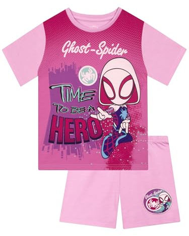 Marvel Girls Pyjamas, Spidey And His Amazing Friends Kids Pjs, Ghost Spider Girls' Pyjama Sets For Summer, Pink 18-24 Months