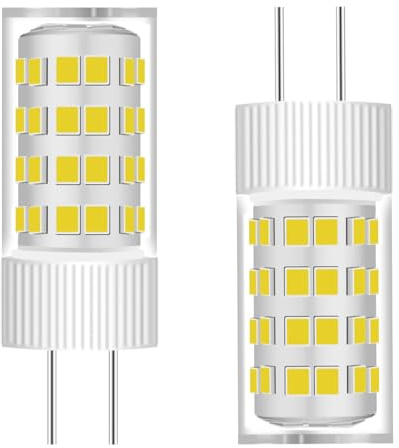 HUIMEIJIA G5.3 LED Bulb 12-24v 4W Equivalent to 40W Halogen Bulb Non-dimmable Flicker-Free 360° 400LM (Warm White 3000K, 2 Pack)