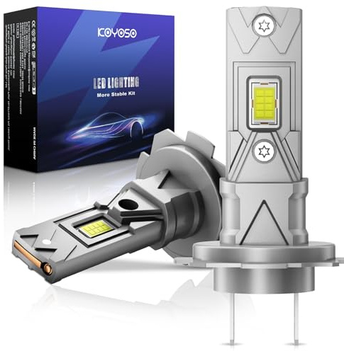 KOYOSO LED H7 100W 22000LM Ampoule H7 LED 6500K, 1:1 Mini Taille Remplacement Halogène, Plug and Play, 2 Ampoules