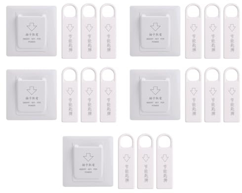 Reeatel 5 Set di Interruttori Magnetici per Hotel di Alta Qualità, Interruttore A Risparmio Energetico, Chiave di Inserimento per Alimentazione con 3 Schede