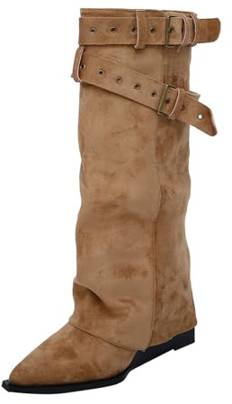 Generisch Zapatos medievales, botines para mujer, zapatos descalzos, botas de vaquero, botas de invierno, planas, antideslizantes, para escalada, impermeables, resistentes a la nieve
