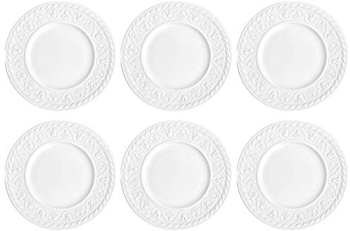 Villeroy & Boch CELLINI Brotteller, Kuchenteller Ø 18cm 6er Set weiß Porzellan