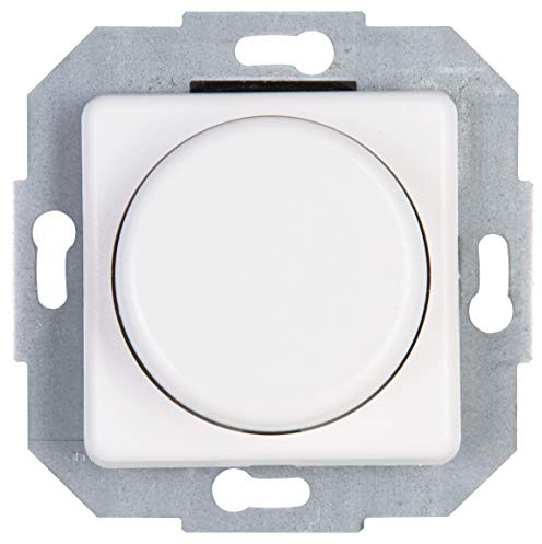 Kopp Europa arktis-weiß, Universal-Dimmer mit Druck-Wechsel-Schalter für LED, Phasenan- und Phasenabschnitt, LED 3-100 Watt, Glühlampen 10-250 Watt, 846313083