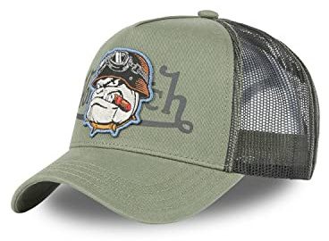 Von Dutch Cap Herren und Damen, Trucker Bull, Grün K | Unisex, Erwachsene 55,5-60cm, Verschluss Snapback, Steifes Mesh, Gebogener Schirm, Streetwear