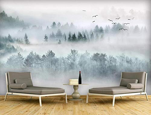 Papier Peint Panoramique 3D Intissé Paysage Forêt Nuage Et Brouillard Salon Chambre Poster Mural Décoration Murale xxl