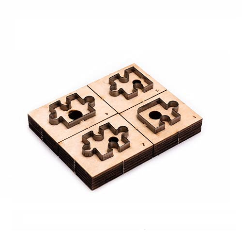 1,57 Lederstanze, DIY Leder-Schneideform, 4 Puzzle-Sägeblatt-Vorlagen | Kompatibel mit Stanzmaschine