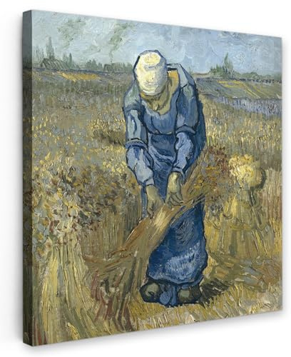 MuchoWow© Leinwand Bilder, Einzigartige Wanddeko mit Rahmen, Der Schafspelz | 50x50 cm - (nach Millet) - Vincent van Gogh, Wandbilder Wohnzimmer, Deko Schlafzimmer