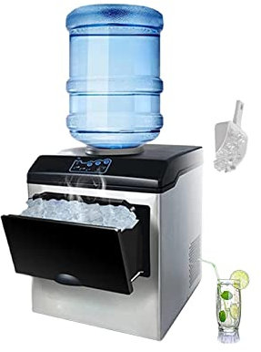 Máquina para Hacer Hielo Comercial MáQuina para Hacer Hielo 25KG en 24 H Maquina Hielo Cubitos Grandes 3 Tamaños de Cubitos para el Hogar, Fiesta, Barra, Casa