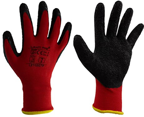 VONLIS Arbeitshandschuhe Montagehandschuhe Schutzhandschuhe Latexbeschichtung L / 9 1 Paar