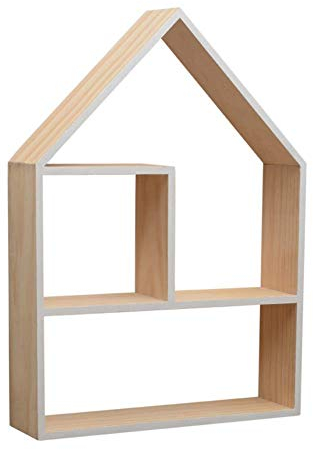 Stilvolles Simplicity-Regal, Wandmontage, schwimmende Regale, Holzhaus, Aufbewahrung (weiß)