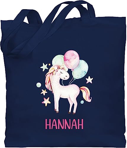 Geschenk mit Namen personalisiert by Shirtracer - Baumwolltasche - Einhorn Unicorn Einhörner
