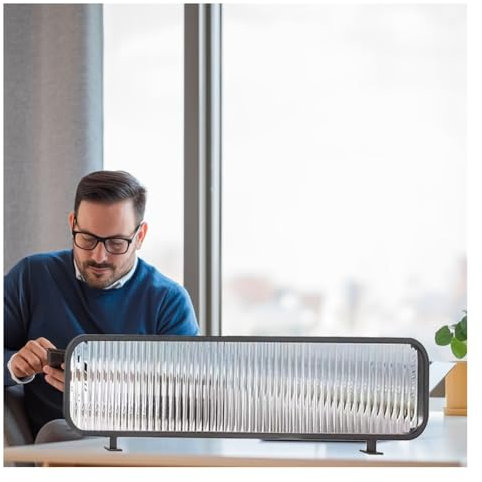 Trennwände Für Essbereiche, Konvexe Trennwand Aus Gehärtetem Glas Arbeitsplattenteiler Für Open Restaurant, Büro, Bar Dekoration (Farbe : Gold, Größe : 100x35cm)