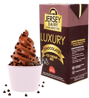 Ice Cream Mix - Soft Serve - Jersey Gold Luxury Chocolate Ice Cream Mix- Superior Creamy Taste - Use At Home or Commercially - 1L - Nut Free, Gluten Free Deliciousness
