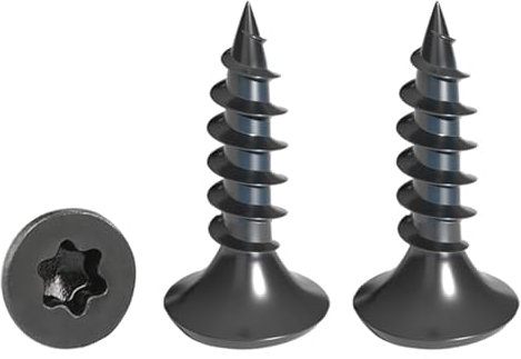 Drenky Holzschrauben Torx 5x12 mm Blechschrauben Schwarz Edelstahl A2 V2A Vollgewinde Spanplattenschrauben 50 Stück Madenschrauben M5 Silber Universalschrauben TX25