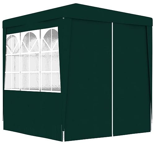 Rantry Professioneller Pavillon mit Wänden, 2 x 2 m, grün, 90 g/m², Außenpavillon für Garten, Balkon, Terrasse, Gartenpavillon, faltbar,