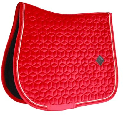 Kentucky Horsewear Satteldecke Velvet Jumping Cob – Rot Schabracke – Springform mit Doppelkordel – Atmungsaktiv – Maschinenwaschbar