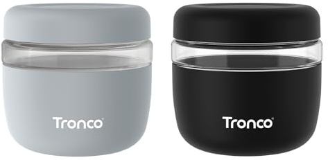 Tronco 24 oz Glass Food Storage Containers with Lids, Airtight, Leak & Spill Proof Glass Lunch Bowls for Meal Prep, Salad, Yogurt, Soup & Stew, Microwave & Dishwasher Safe, BPA-Free, Set of 2