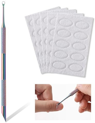 1 Stück Nagelhautschieber Edelstahl Manikürestäbchen Doppelkopf Cuticle Pusher mit 50pc Schleifpapier Nagelhaut Löffel Schieber Tote Haut Gabelentferner für Maniküre und Pediküre Nagelkunst