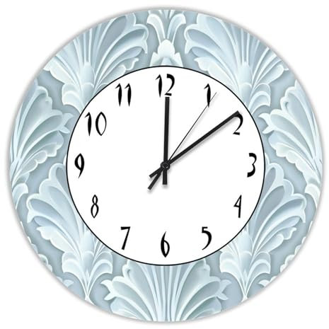 Yelolyio Symmetrical Geometric Design with Fan-shaped Elements Wall Clock Hanging Battery Operated Silent Quartz 15 Inch Round Wooden Clock Rustic Clock For Living Room Kitchen Home Bathroom Bedroom