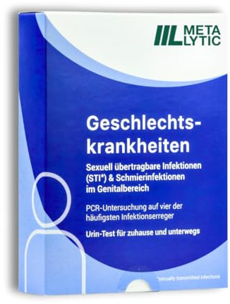 MetaLytic - Express STI-Test 4-in-1 auf Geschlechtskrankheiten | deutsches Qualitätslabor | Urintest