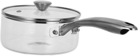 Ciieeo High Borosilicate Glass Soup Pot with Lid 1.5l Stainless Steel Handle Boiling Cooking Pan for Stovetop and Induction Cooker Home Kitchen