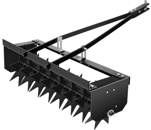 TUPOSTAR Aeratori per Prato da 32, Aeratore per Prato Trainato, Aeratore per Prato, Rullo Aeratore per Prato, per Prato, Prato, Patio, Cortile, Spikes per Penetrare Il Terreno,Nero