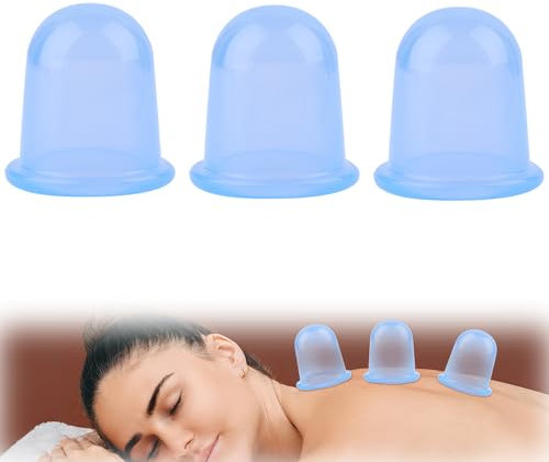 Neerow Schröpfgläser Silikon Set, 3 Stück Schröpfen Silikon, Schröpfköpfe für Schröpfen Körper, Gegen Cellulite und Hautpflege Fördert die Durchblutung