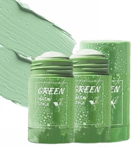 Green Tea Mask Stick, Green Tea Deep Cleanse Mask, Portable Poreless Deep Cleanse Green Tea Mask Stick for Face Moisturizer Oil Control, Purifying, Reduce Blackheads for All Skin Types (2pcs)