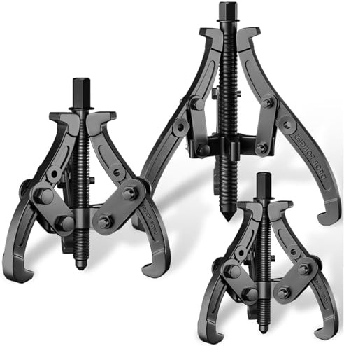 3Stk. Lagerabzieher Satz 3'' 4'' 6'' (75/100/150) 3-armig Abzieher Werkzeug Set Klauenabzieher | Innen-/Außen Abzieher zum Kugellager, Fahrzeugräder, Schwungräder, Schiebezahnräder
