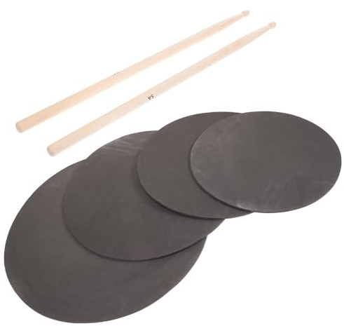 DECOMELODY Schlagzeug Übungspad Set mit Leisen Stoßdämpfenden Pads und Robusten Drumsticks Ergonomisches Design Leicht für Schlagzeugtraining zu Hause und Unterwegs