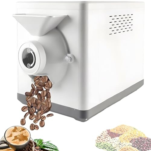 vnmudzeo TorréFacteur De Café à Affichage NuméRique - ÉCran Tactile Intelligent, RéGlage 100-250 °C, Minuterie De 5 à 60 Minutes, Capacité De 1 000 G White