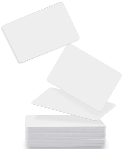 PVC Plastikkarten CR80 Rechteck | 30 mil Weiße ID Blankokarten Plastikkarte im EC-Kartenformat, Kompatibel für ID-Kartendrucker, Bankkarten Gesundheitskarten (Dicke: 0,76 mm, 110 Stück)