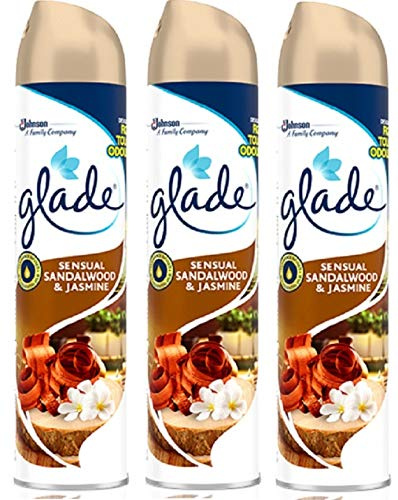 3 x Glade Aerosol Air Freshener 300ml - Sensual Sandlewood & Jasmine