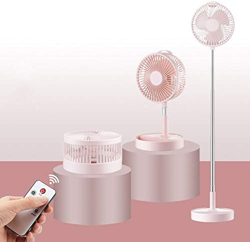 fcya Ventilatore,Ventilatore a Piantana, Altezza Piattoregolabile,con Telecomando 4 modalità di Funzionamento, Adatto per Interni, Camera da Letto, Soggiorno, Cucina, Ufficiopink