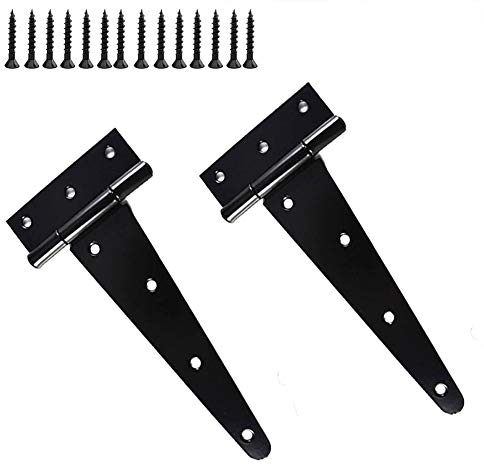KAIISSA Charnières en Té Résistant en Métal Antirouille Pour Porte de Grange et Remise, 8/200 mm, 2 PCS, Avec vis