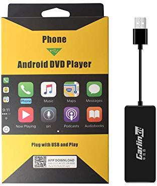 Carlinkit Wired CarPlay/Wired Android Auto Adapter für Android Radio Car, Autokit APK muss im Autoradio installiert Werden, Support MirrorScreen/Online Upgrade, Schwarz