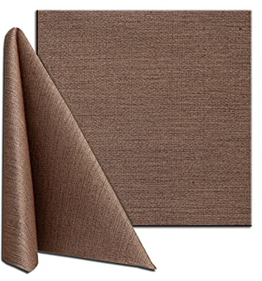Tovaglioli Monouso Cromatico in TNT Spunlace effetto stoffa, Made in Italy colori allegri e vivaci, 40x40cm 600 pz, Cacao